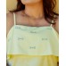 VESTIDO BORDADO BRIDÃO COM BABADO - AMARELO